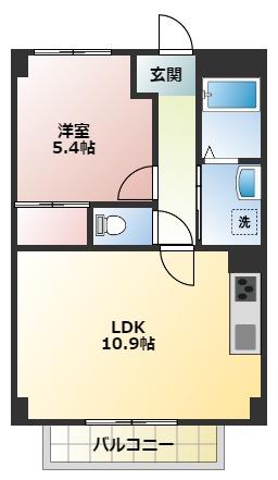 アンソレイエ(1LDK/1階)の間取り写真