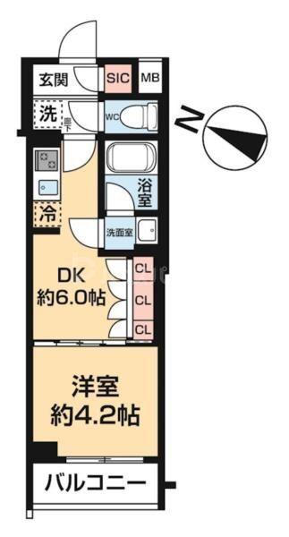 ARCOBALENO HASUNE I(1DK/5階)の間取り写真