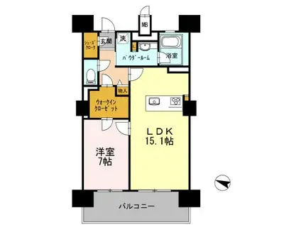 ロイヤルパークスERささしま ウエスト(1LDK/16階)の間取り写真
