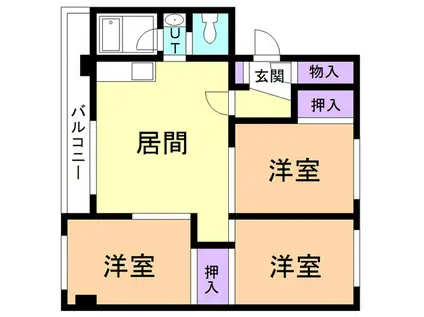 KTハイツ(3DK/2階)の間取り写真