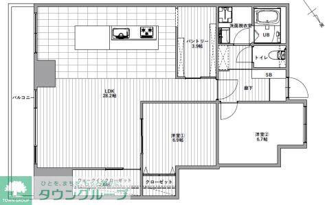 DS海岸ビル(2LDK/11階)の間取り写真