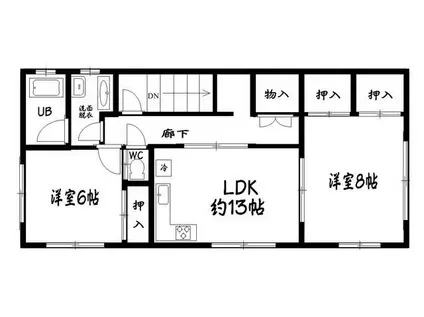 睦町ビル(2LDK/3階)の間取り写真