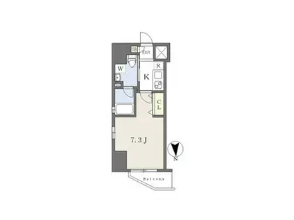 カレント今池(1K/4階)の間取り写真