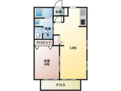 ルミエール山本(1LDK/1階)の間取り写真