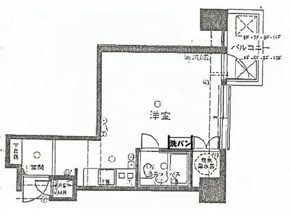 ライオンズマンション東本町第二(ワンルーム/9階)の間取り写真