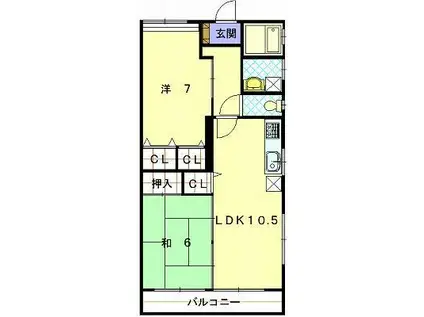 ハイツリブレ(2LDK/1階)の間取り写真