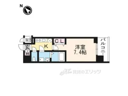 クリスタルグランツ京都西大路(1K/5階)の間取り写真