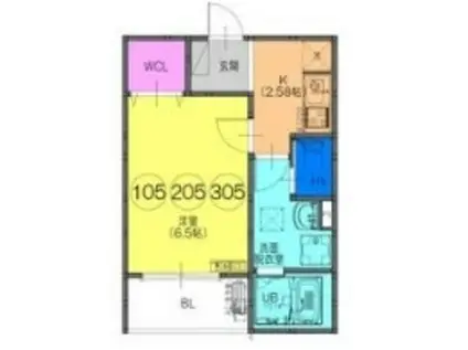 FSTYLE東新町2号館(1K/1階)の間取り写真