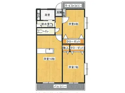 セレンディップ多々良(2LDK/3階)の間取り写真