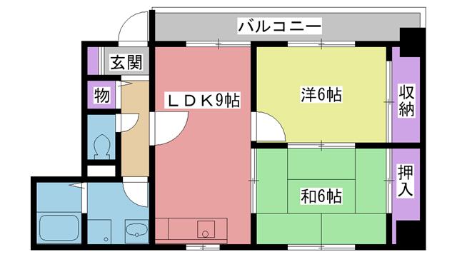 フォルテN(2LDK/3階)の間取り写真