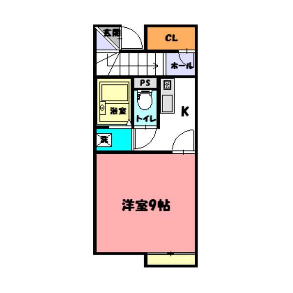 ヴィダフェリス(1K/2階)の間取り写真