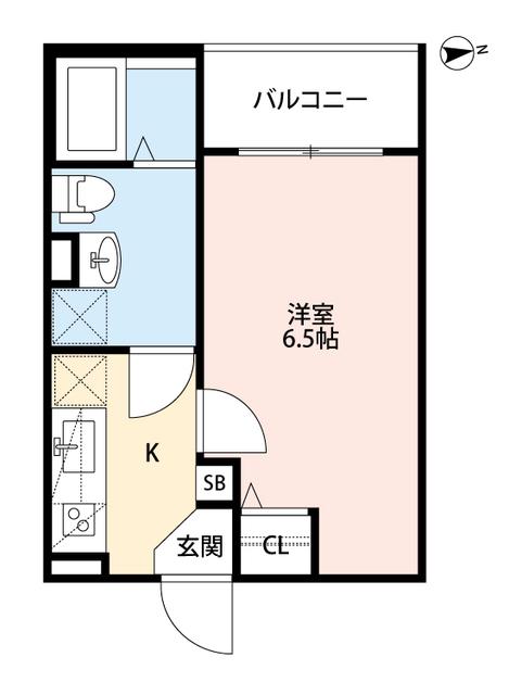 シャトー住之江(1K/2階)の間取り写真