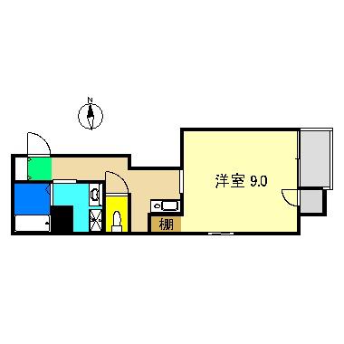 アゼリア南はりま(1K/2階)の間取り写真