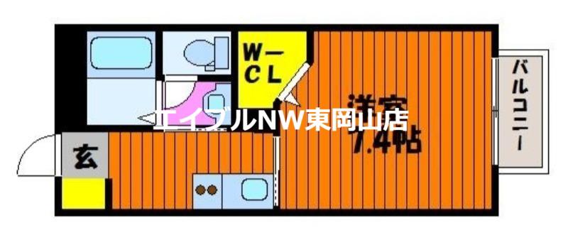 シャブラン(1K/2階)の間取り写真