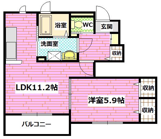 サンシャインC(1LDK/1階)の間取り写真