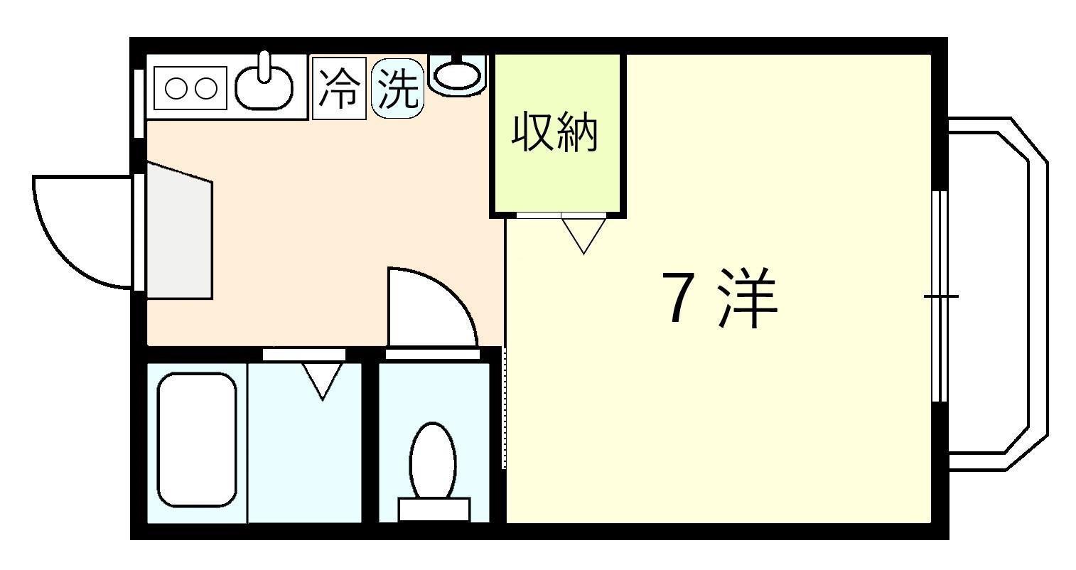 サンティールI(1K/1階)の間取り写真