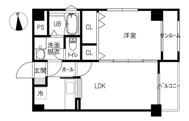 DOWELL増泉(1LDK/3階)の間取り写真