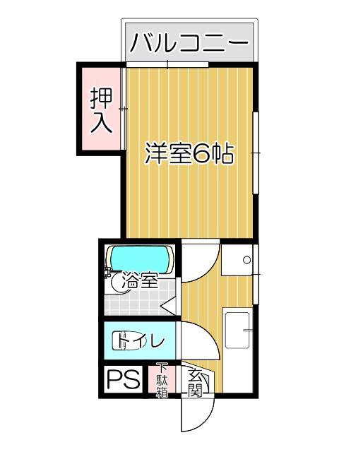 シャトレ永犬丸(1K/2階)の間取り写真