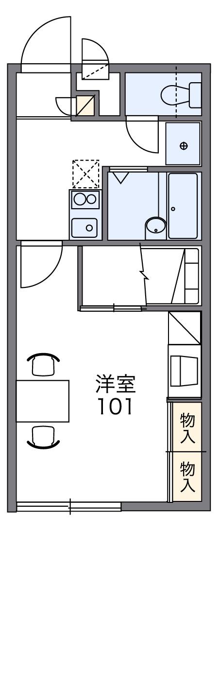 エスティ 櫛原(1K/2階)の間取り写真