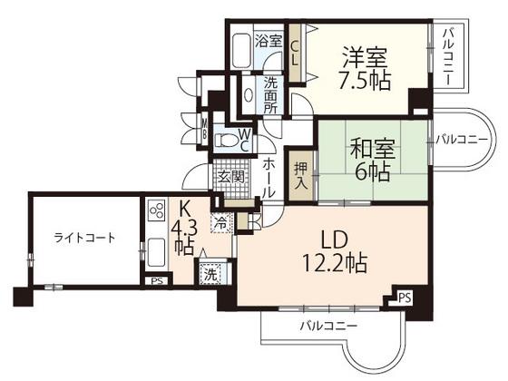 A.CITYタワーズウエスト(2LDK/3階)の間取り写真