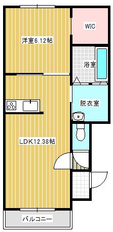 プラシードV(1LDK/1階)の間取り写真