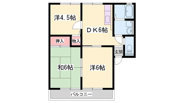 ローゼンハイム(3DK/1階)の間取り写真