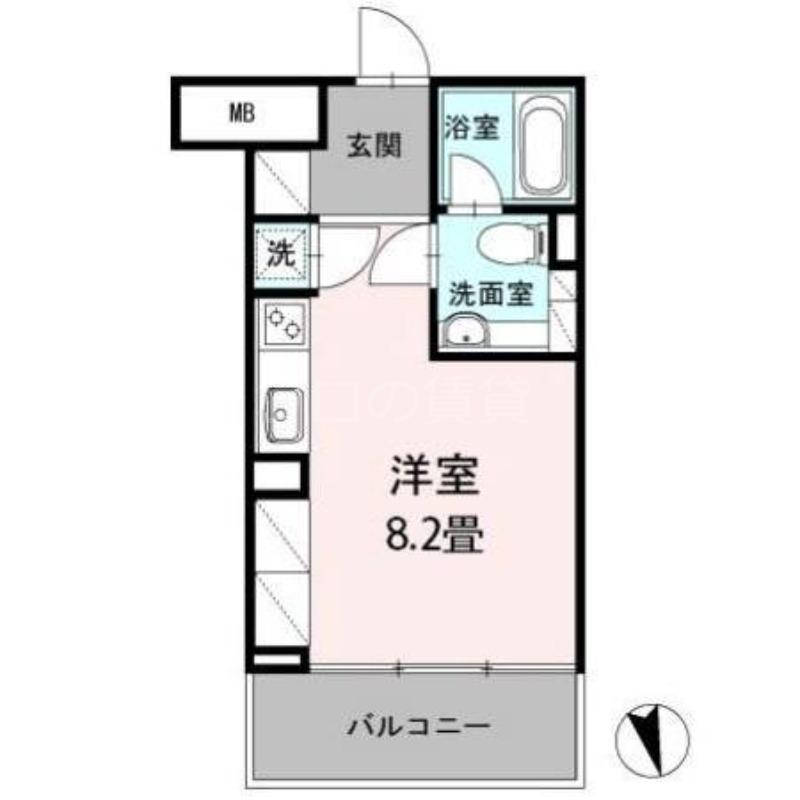 カスタリア目黒長者丸(ワンルーム/3階)の間取り写真