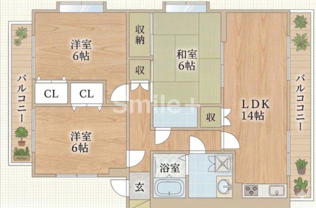 リーブロイヤル(3LDK/2階)の間取り写真