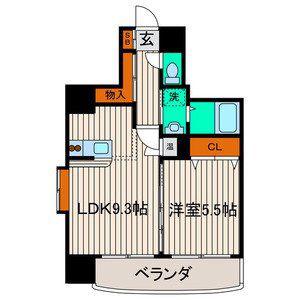 榴岡レジデンス壱番館(1LDK/8階)の間取り写真
