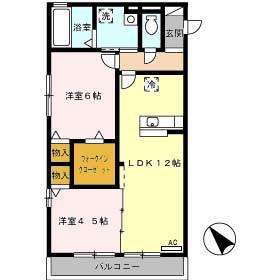 ハーズリッチ北高見(2LDK/3階)の間取り写真