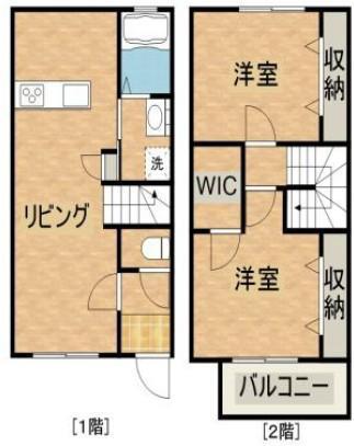 アテレーゼ下北方(2LDK/1階)の間取り写真