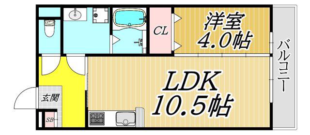 ナイスコートI(1LDK/3階)の間取り写真