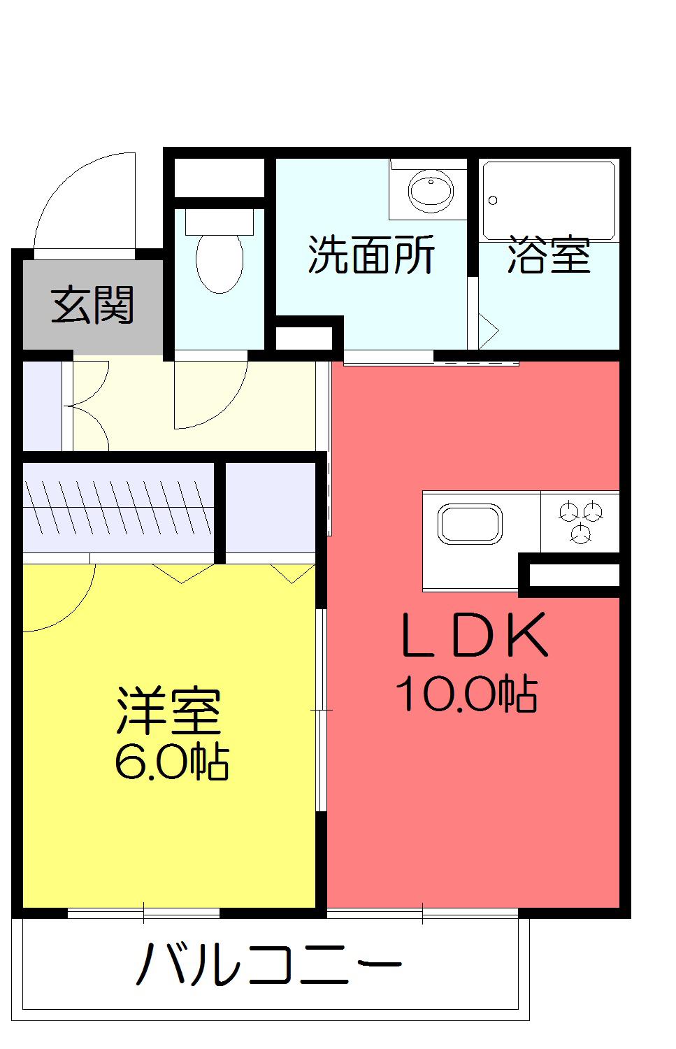 シャーメゾンフェリーチェIIB(1LDK/1階)の間取り写真