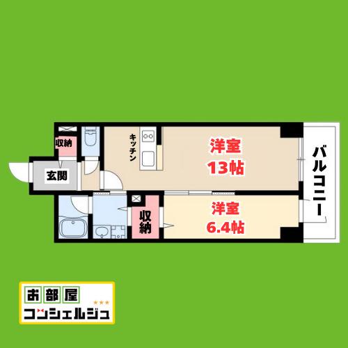 グランルクレ新栄ウエスト(1LDK/9階)の間取り写真