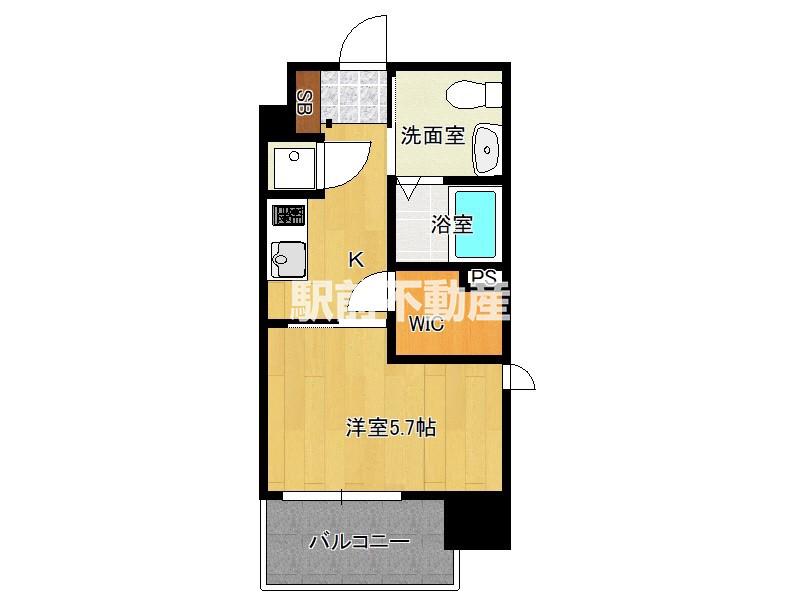LIVE CASA県庁前(1K/9階)の間取り写真