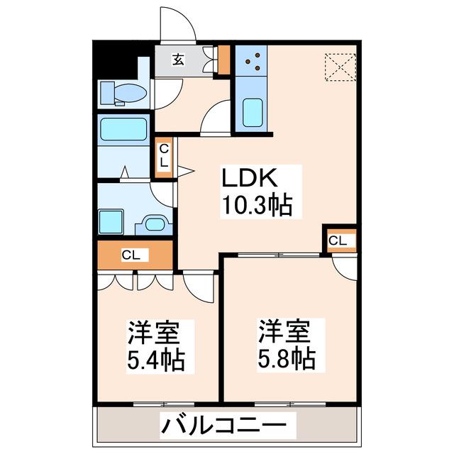 KANNA-KAMUI(2LDK/2階)の間取り写真