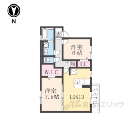 グレイスソシアキトロ(2LDK/2階)の間取り写真