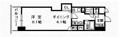 朝日プラザ旭川5条通(1DK/10階)の間取り写真
