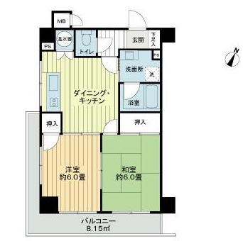 マンション板橋本町(2DK/1階)の間取り写真