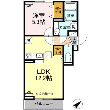 グレイスコート YKY(1LDK/1階)の間取り写真