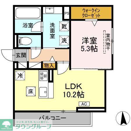 セレスティア藤江町(1LDK/1階)の間取り写真