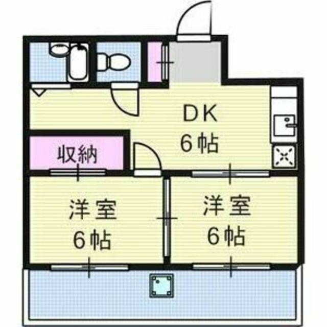 ブールバール塚本II(2DK/3階)の間取り写真