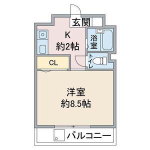 YOUNGVILLAGE2(1K/4階)の間取り写真