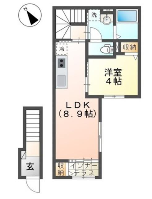 PETIT CHOU(1LDK/2階)の間取り写真