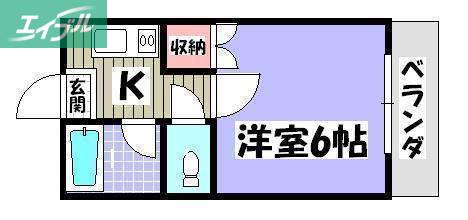 グリーンレジデンス(1K/3階)の間取り写真