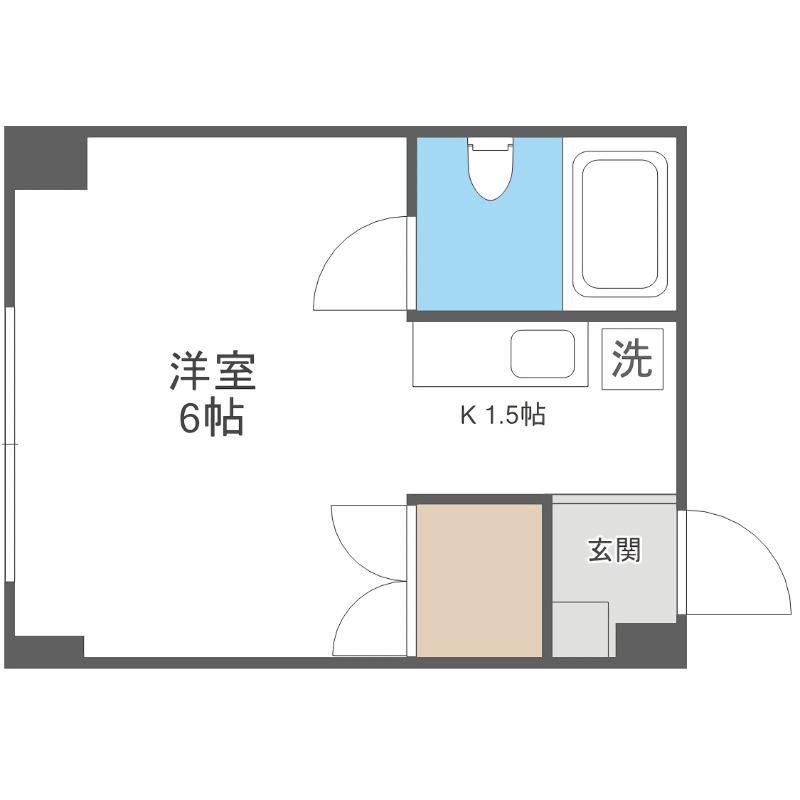 タイム15(1K/1階)の間取り写真