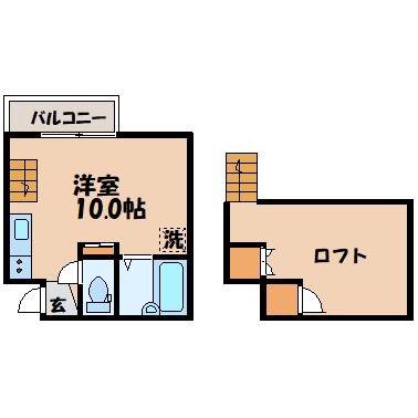 ハイツ翼II(ワンルーム/2階)の間取り写真