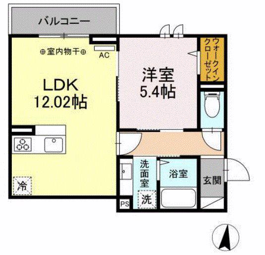 セレスティア本町(1LDK/3階)の間取り写真