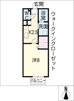 ブライツコート(1K/1階)の間取り写真