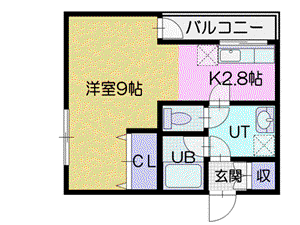 クレアコートひばりヶ丘(1K/2階)の間取り写真